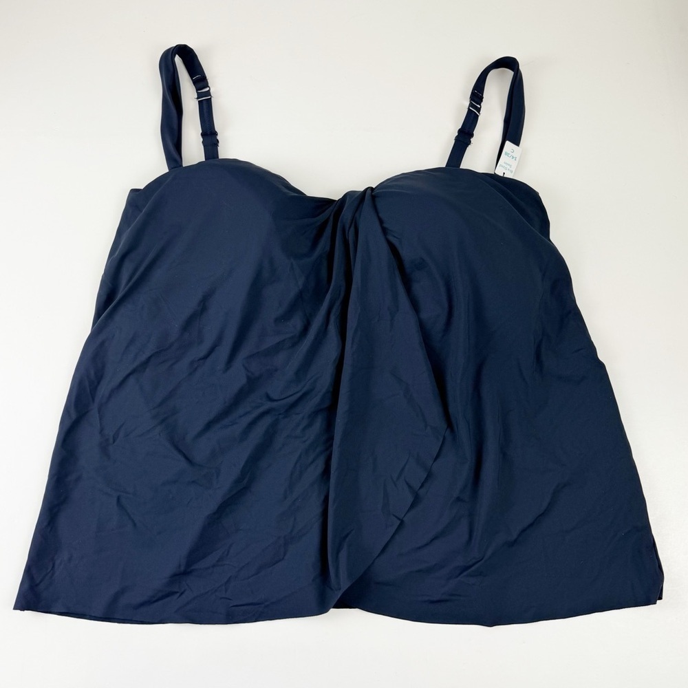 Contours Coco Reef Tankini Top Womens Size 14 38C Navy Blue Shapemaker NWT